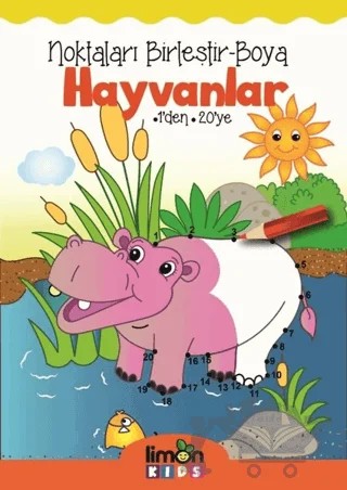 Noktaları Birleştir Boya Hayvanlar 1'den 20'ye – Kolektif – limonKIDS kitap kapağı