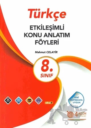 8. Sınıf Türkçe Etkileşimli Konu Anlatım Föyleri – Mahmut Celayir – 4 Adım Yayınları kitap kapağı
