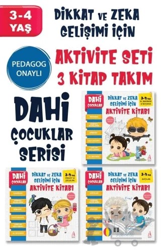 Dahi Çocuklar Serisi Aktivite Seti 3-4 Yaş – (3 Kitap Takım) – Kolektif – Arunas Yayıncılık kitap kapağı