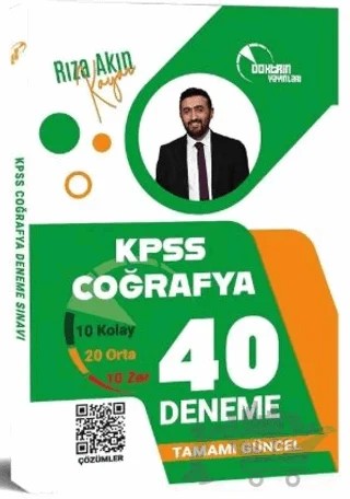 2026 KPSS Coğrafya 40 Deneme – Rıza Akın Kayar – Doktrin Yayınları kitap kapağı