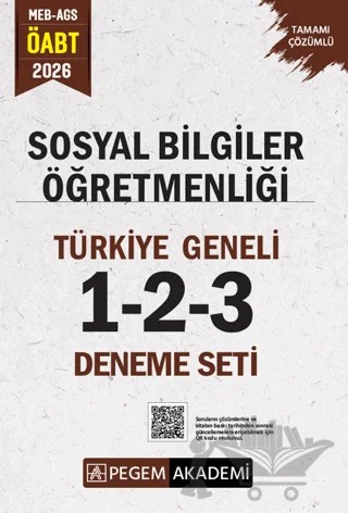 2026 MEB AGS ÖABT Sosyal Bilgiler Öğretmenliği Tamamı Çözümlü Türkiye Geneli 1-2-3 (3'lü Deneme Seti – Kolektif – Pegem Akademi Yayıncılık kitap kapağı