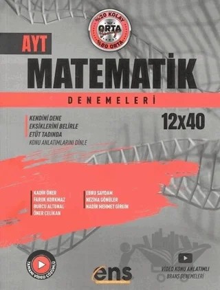 YKS AYT Matematik 12 x 40 Denemeleri – Kolektif – ENS Yayınları kitap kapağı
