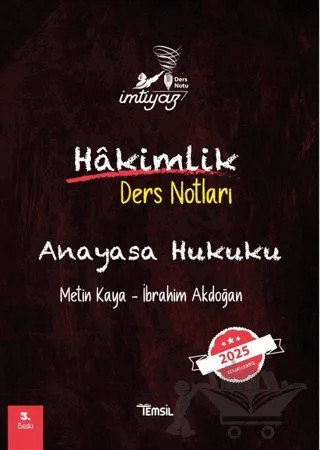Anayasa Hukuku Hakimlik Ders Notları – Metin Kaya, İbrahim Akdoğan – Temsil Kitap kitap kapağı