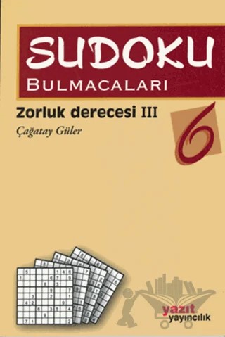 Sudoku Bulmacaları 6 – Çağatay Güler – Yazıt Yayıncılık kitap kapağı