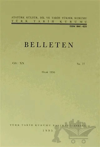 Belleten Sayı: 77 Cilt: 20 – Türk Tarih Kurumu Yayınları kitap kapağı