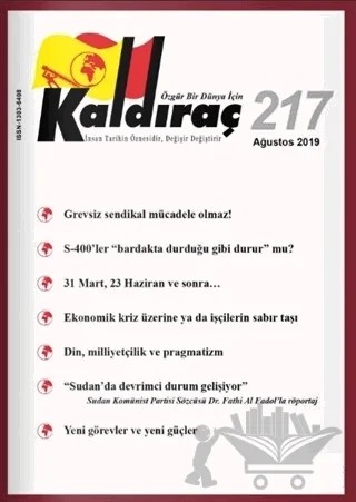 Kaldıraç Dergisi Sayı: 217 Ağustos 2019 – Kaldıraç Yayınevi kitap kapağı