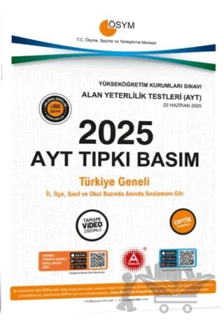 2025 AYT Tıpkı Basım Çıkmış Sorular – Kolektif – A Yayınları kitap kapağı