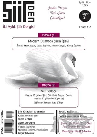 Şiirden İki Aylık Şiir Dergisi Sayı: 31 Eylül - Ekim 2015 – Şiirden Yayıncılık kitap kapağı