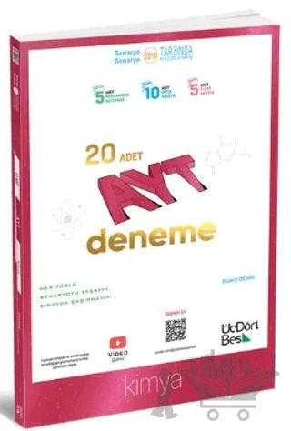 2025 AYT Kimya 20'li Deneme – Kolektif – Üç Dört Beş Yayınları kitap kapağı