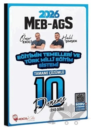 2026 MEB-AGS Eğitimin Temelleri ve Türk Milli Eğitim Sistemi 10 Deneme Çözümlü – Ömer Ekici, Halil Şimşek – Hoca Kafası Yayınları kitap kapağı