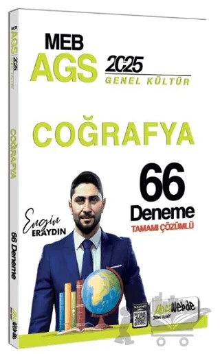 2025 MEB AGS Türkiye Coğrafyası Tamamı Çözümlü 33 Deneme Sınavı – Engin Eraydın – HocaWebde Yayınları kitap kapağı