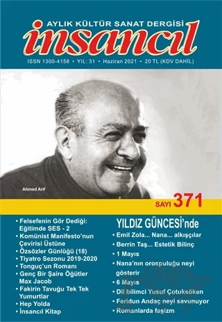 İnsancıl Aylık Kültür Sanat Dergisi Sayı: 371 Haziran 2021 – İnsancıl Dergisi Yayınları kitap kapağı