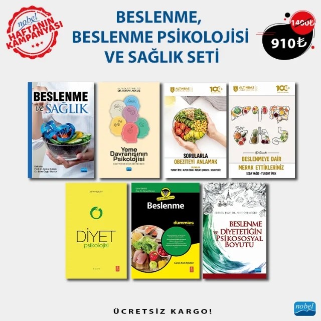 BESLENME, BESLENME PSİKOLOJİSİ VE SAĞLIK SETİ – Turgut İpek, Vuslat Çankaya, Sena Peköz, Alper Cihan, Seda Yağız, Turgut İpekCarol Ann Rinzler A. Gülden Pekcan, Aliye Özenoğlu, Çağatay İnam Karahan, Erhan Akarçay, Funda Şensoy, H. Hüsrev Hatemi, Metin Saip Sürücüoğlu, Muhittin Tayfur, Polat Tunçer, Selahattin Dönmez, Türkan Kutluay Merdol Jane – Haftanın Kampanyası kitap kapağı