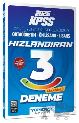 2026 KPSS Genel Yetenek Genel Kültür Hızlandıran 3 Deneme Çözümlü – Kolektif – Yönerge Yayınları kitap kapağı