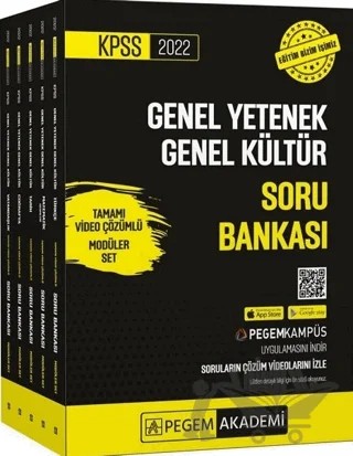 2022 KPSS Genel Yetenek Genel Kültür Tamamı Video Çözümlü Soru Bankası Modüler Set (5 Kitap Takım) – Kolektif – Pegem Akademi Yayıncılık kitap kapağı