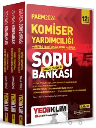 2026 PAEM Komiser Yardımcılığı ve Rütbe Terfi Sınavlarına Hazırlık Modüler Set Tamamı Çözümlü Soru Bankası 3 Modül – Kolektif – Yediiklim Yayınları kitap kapağı