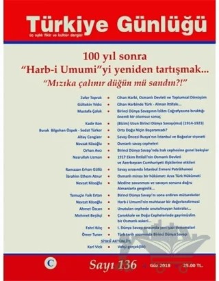 Türkiye Günlüğü Sayı: 136 Güz 2018 – Cedit Neşriyat kitap kapağı