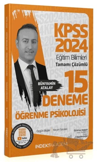 KPSS Eğitim Bilimleri Öğrenme Psikolojisi 15 Deneme Çözümlü – Bünyamin Atalay – İndeks Akademi Yayıncılık kitap kapağı