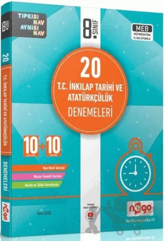 8. Sınıf T.C İnkılap Tarihi ve Atatürkçülük 20li Branş Deneme Video Çözümlü – Halis İLTER – Nego Yayınları kitap kapağı