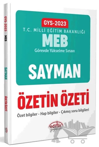 Milli Eğitim Bakanlığı Sayman GYS Özetin Özeti – Kolektif – Editör Yayınevi kitap kapağı