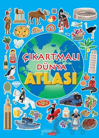Çıkartmalı Dünya Atlası – İlaria Barsotti – Yakamoz Yayınevi kitap kapağı