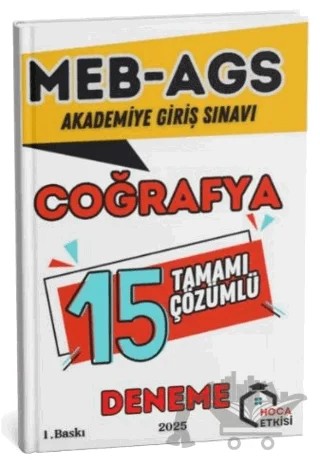 2025 MEB-AGS Coğrafya 15 Deneme Çözümlü – Kollektif – Hoca Etkisi Yayınları kitap kapağı