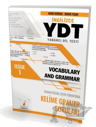 YDT İngilizce Vocabulary and Grammar Issue 1 – Hakkı Kurban, Burak Yaşar – Pelikan Tıp Teknik Yayıncılık kitap kapağı