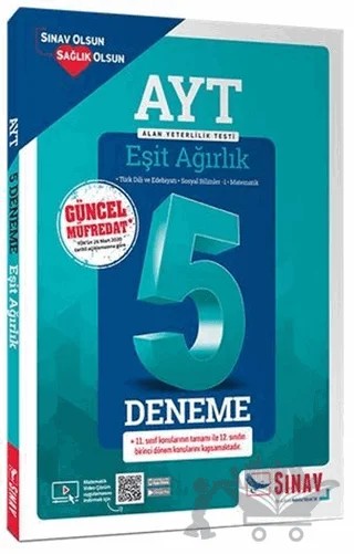 AYT Eşit Ağırlık Çözümlü 5 Deneme – Kolektif – Sınav Yayınları kitap kapağı
