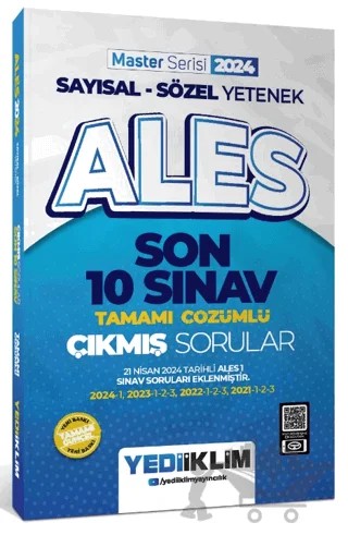 2024 ALES Sayısal - Sözel Yetenek Son 10 Sınav Tamamı Çözümlü Çıkmış Sorular – Kolektif – Yediiklim Yayınları kitap kapağı