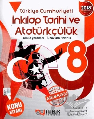 8. Sınıf T.C. İnkılap Tarihi ve Atatürkçülük Konu Kitabı – Murat Usta, Mehmet Kaya, Suat Karakaya – Nitelik Yayınları - Bayilik kitap kapağı