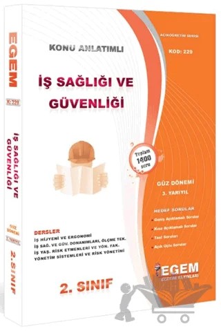 2. Sınıf 3. Yarıyıl İş Sağlığı ve Güvenliği Konu Anlatımlı Soru Bankası - Kod 229 – Kolektif – Egem Eğitim Yayınları kitap kapağı