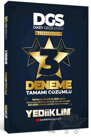 2022 DGS Prestij Serisi Tamamı Çözümlü 3 Yıldız Deneme – Kolektif – Yediiklim Yayınları kitap kapağı