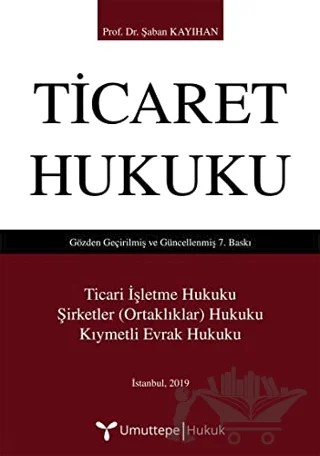 Ticaret Hukuku – Şaban Kayıhan – Umuttepe Yayınları kitap kapağı