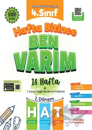 4. Sınıf Hafta Bitince Ben Varım (18 Hafta) – Güray Tok, A.Cengiz Tok, Nail Çiftçi, Koncay Demiray, Uğur Gültekin – Palme Yayınları kitap kapağı