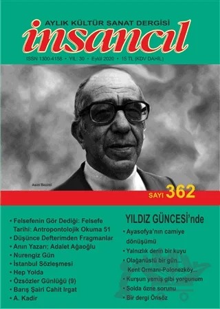 İnsancıl Aylık Kültür Sanat Dergisi Sayı: 362 Eylül 2020 – İnsancıl Dergisi Yayınları kitap kapağı