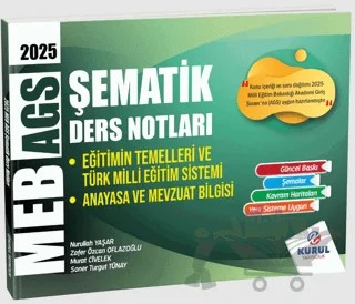 2025 MEB - AGS Eğitimin Temelleri ve Türk Milli Eğitim Sistemi ile Mevzuat Şematik Ders Notları – Nurullah Yaşar, Zafer Özcan Oflazoğlu, Murat Civelek, Soner Turgut Tünay – Kurul Yayıncılık kitap kapağı