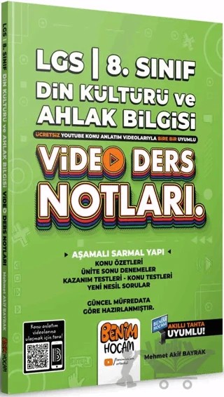 LGS 8. Sınıf Din Kültürü ve Ahlak Bilgisi Video Ders Notları (Konu Anlatımı) – Mehmet Akif Bayrak – Benim Hocam Yayınları kitap kapağı