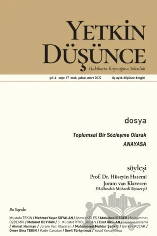 Yetkin Düşünce Dergisi Yıl: 4 Sayı: 17 - Ocak. Şubat, Mart 2022 – Yetkin Düşünce Dergisi kitap kapağı