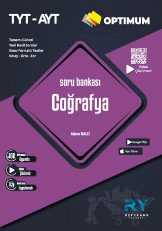 Optimum TYT AYT Coğrafya Soru Bankası Video Çözümlü – Adem Balcı – Referans Yayınları kitap kapağı