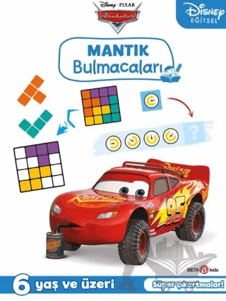 Disney Eğitsel Arabalar Çıkartmalı Mantık Bulmacaları – Gökçe Demir – Beta Kids kitap kapağı
