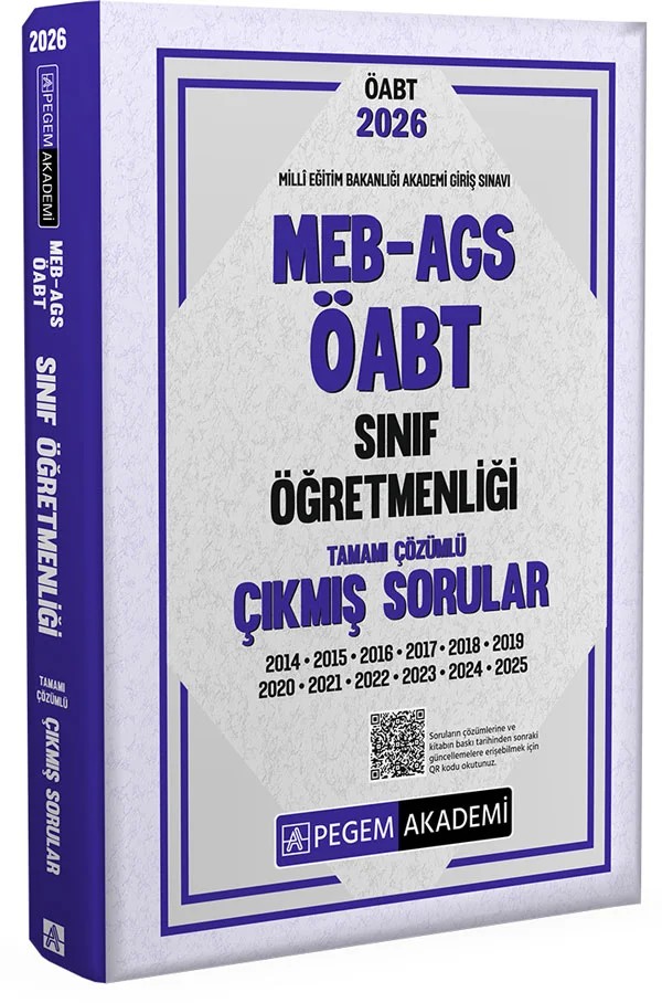 2026 MEB AGS ÖABT Sınıf Öğretmenliği Tamamı Çözümlü Çıkmış Sorular – Değerli Öğretmen Arkadaşlarımız – Pegem Akademi Yayıncılık kitap kapağı