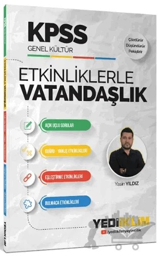 KPSS Genel Kültür Etkinliklerle Vatandaşlık – Yasin Yıldız – Yediiklim Yayınları kitap kapağı