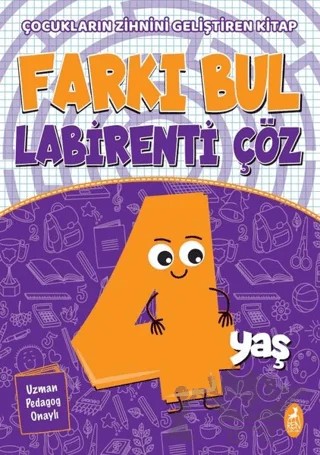 Farkı Bul Labirenti Çöz 4 Yaş – Ercan Portakal – Ren Çocuk kitap kapağı