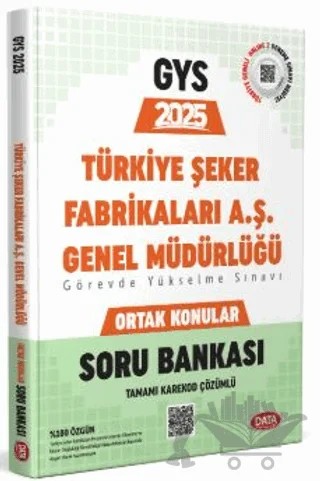 Türkiye Şeker Fabrikaları AŞ Genel Müdürlüğü GYS Soru Bankası - Karekod Çözümlü – Kolektif – Data Yayınları kitap kapağı