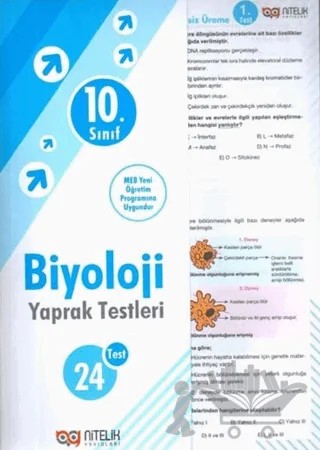10. Sınıf Biyoloji Yaprak Test – Kolektif – Nitelik Yayınları - Bayilik kitap kapağı