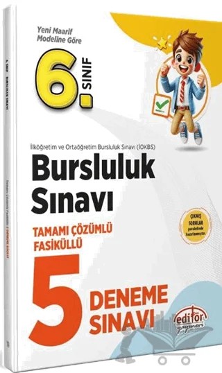 6. Sınıf Bursluluk Tamamı Çözümlü Fasiküllü 5 Deneme Sınavı – Kolektif – Editör Yayınevi kitap kapağı