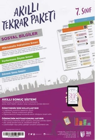 7. Sınıf Sosyal Bilgiler Akıllı Tekrar Paketleri – Kolektif – Teas Press kitap kapağı