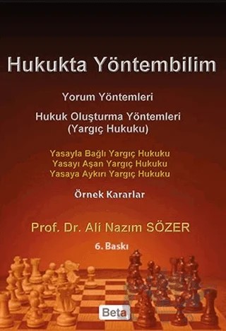 Hukukta Yöntembilim – Ali Nazım Sözer – Beta Yayınevi kitap kapağı