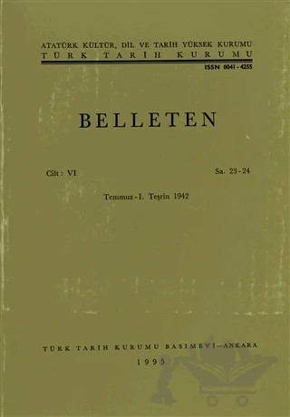Belleten Sayı: 23-24 Cilt: 6 – Türk Tarih Kurumu Yayınları kitap kapağı