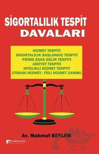Sigortalılık Tespit Davaları – Mahmut Beylem – Karahan Kitabevi kitap kapağı